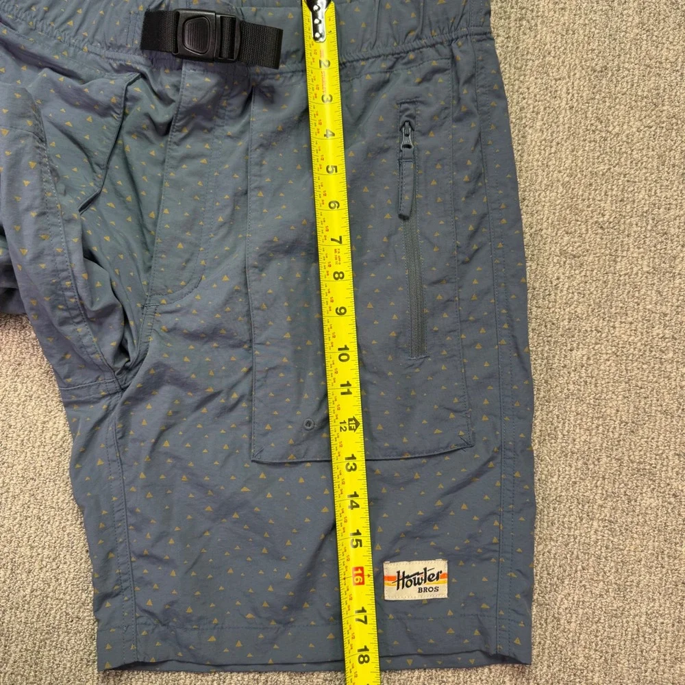 Howler Brothers Horizon Hybrid 2.0 Shorts Mens 34 Blue Triangle Geometric NWOT